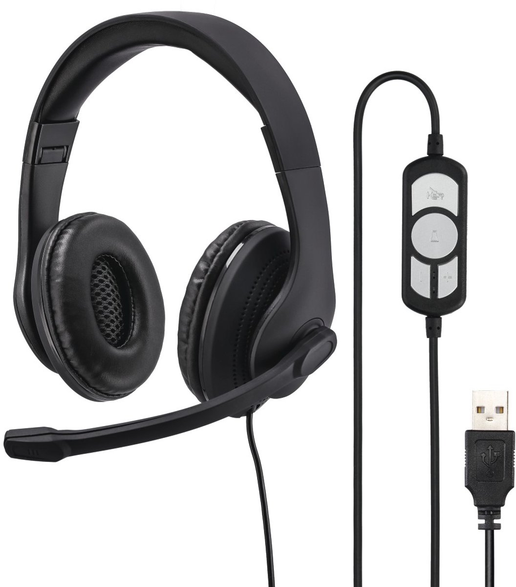Hama PC-Office-headset "HS-USB300", stereo, zwart
