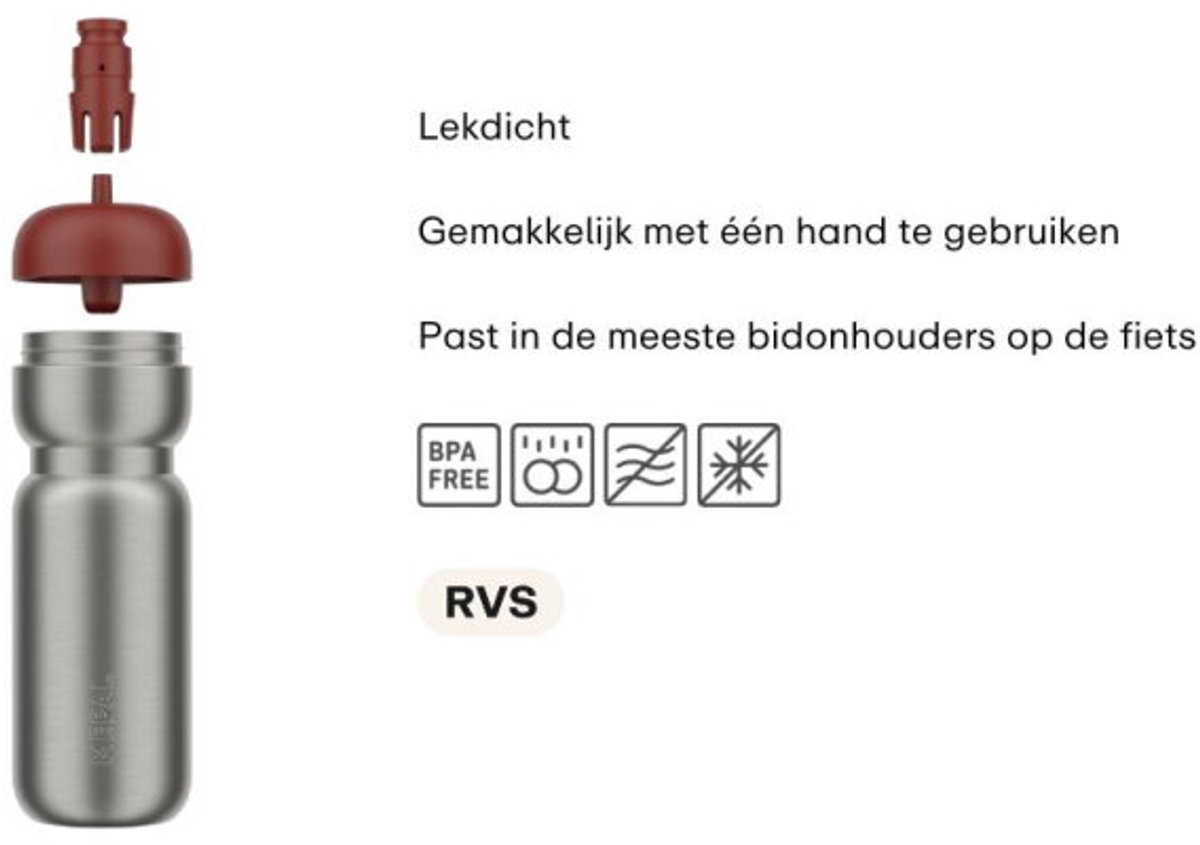 Mepal RVS bidon pull Sport - Pak. open en drink - Moss green thumbnail 2