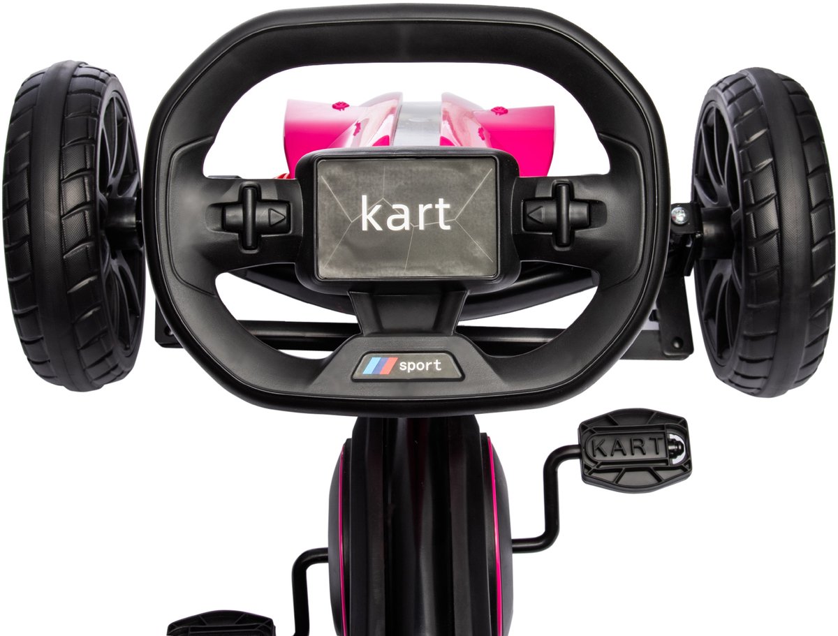 HOMCOM Trapauto met pedalen Kunststof, Metaal 100L x 58B x 58,5H cm Roze — afbeelding 3
