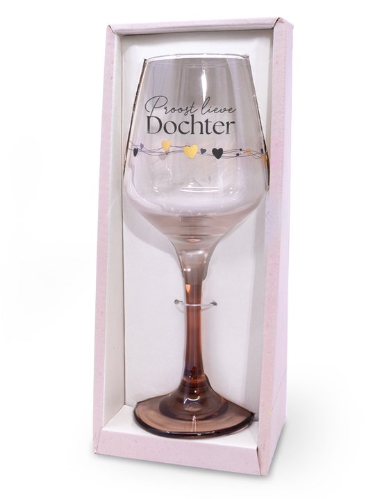 HK Living wijnglas met gedraaide voet - roze / poeder