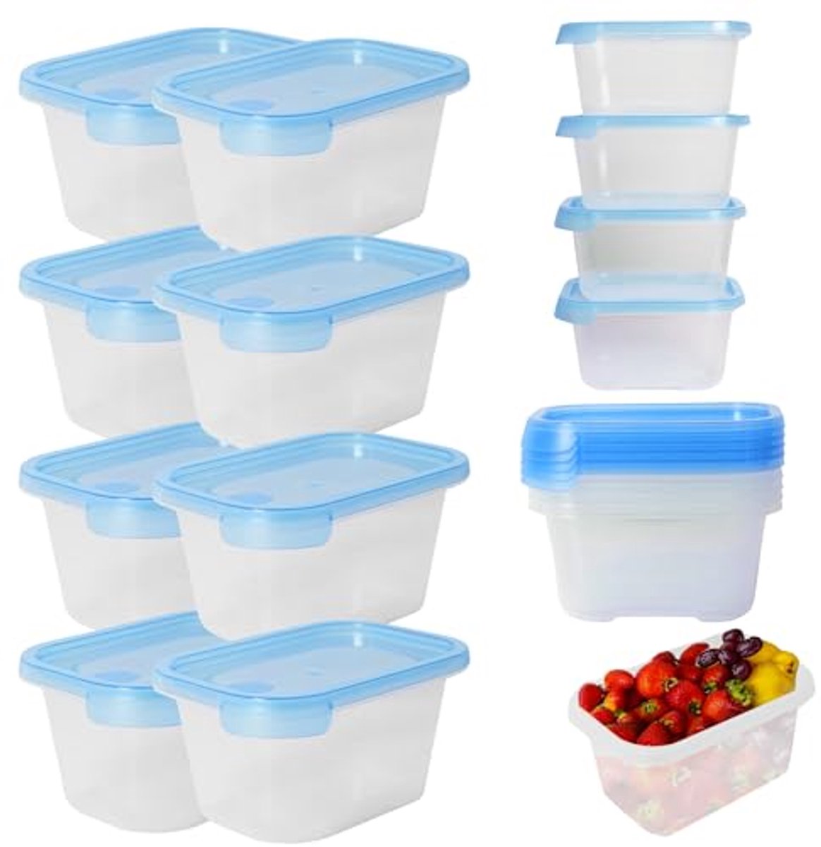 Luchtdichte voedselcontainers - 8 stuks, 750 ml, magnetron- en vaatwasmachinebestendig