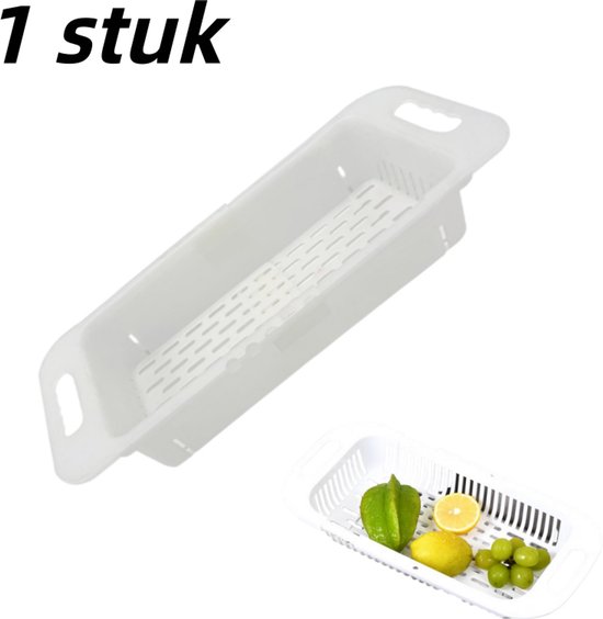 Keukenzeef, kunststof, 2-in-1, afvoermand, zeef, mand voor