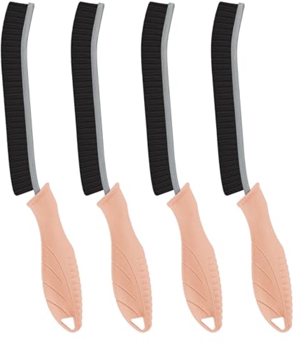 Multifunctionele Hoekreinigingsborstel - Voeg- en Badkamerreinigingsset (4 Stuks, Roze)