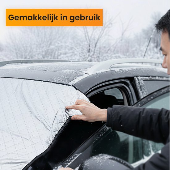 R2B Anti-Vries Deken Auto Voorruit - 100 x 145 cm - 4 Laagse Bescherming - Ook Zonnescherm auto - IJsdeken / Vriesdeken Auto - Voorruithoezen Antivries - Zonwering Auto Voorruit - Autoaccessoires van R2B — afbeelding 2