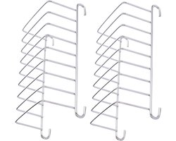 QTTVBTNA -2 Stuks Roestvrijstalen Toastrek voor Airfryer – Broodhouder en Grillrek voor Heetluchtfriteuse, Oven en Stoompan – Duurzaam Accessoire voor Brood, Toast en Groenten