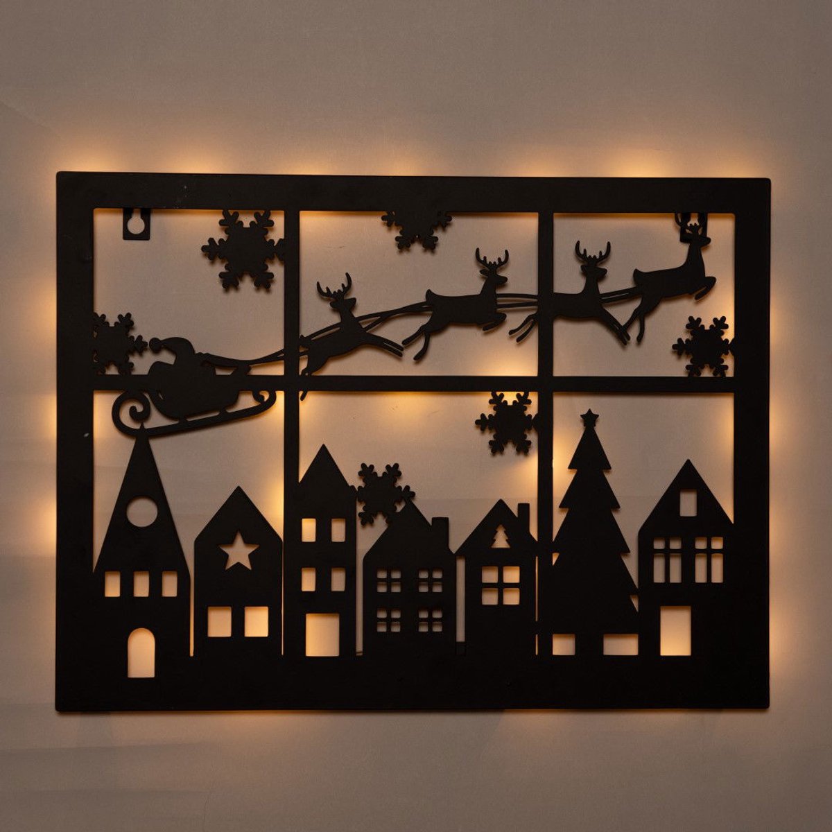 Annas collection - Muurhanger kerstslee 40x32 cm zwart
