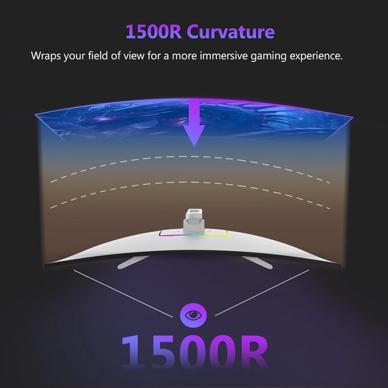 Gaming Monitor 27 Inch 300Hz met FreeSync en HDR van Merkloos — afbeelding 3