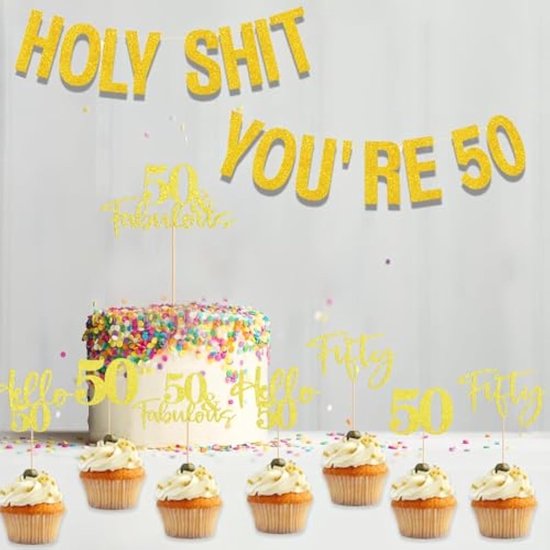 Servetten Happy 50e verjaardag, 20 vellen Happy Brithday papieren servetten, zwart, goud, 30 cm x 30 cm, papieren servetten, decoratie voor verjaardagsfeest, voor heren, dames, jongens, meisjes