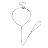 Borasi Handketting Zilverkleurig | Roestvrijstaal | Handketting | Dames Sieraden | Armband | Ring | Minimalist |