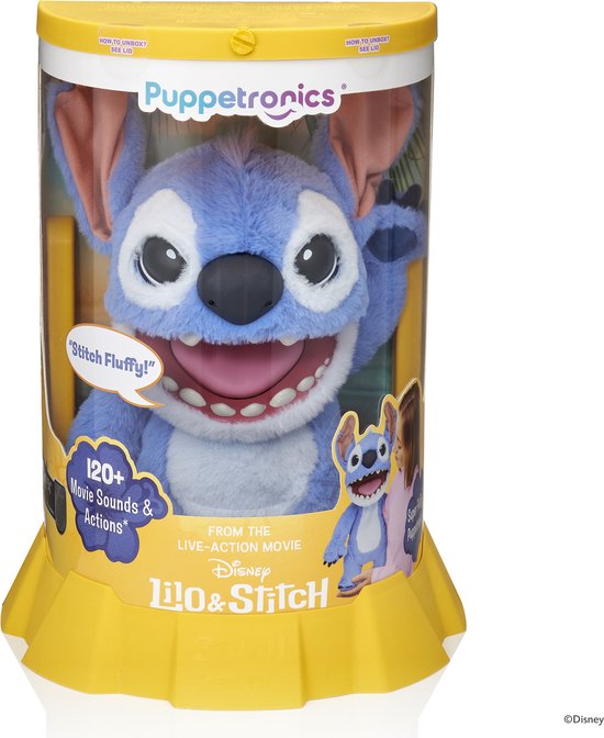 WoW Stuff Disney Stitch Interactieve Knuffel 45 cm - Bewegende Stitch Pop met Geluid - Real FX Puppetronic Animatronic