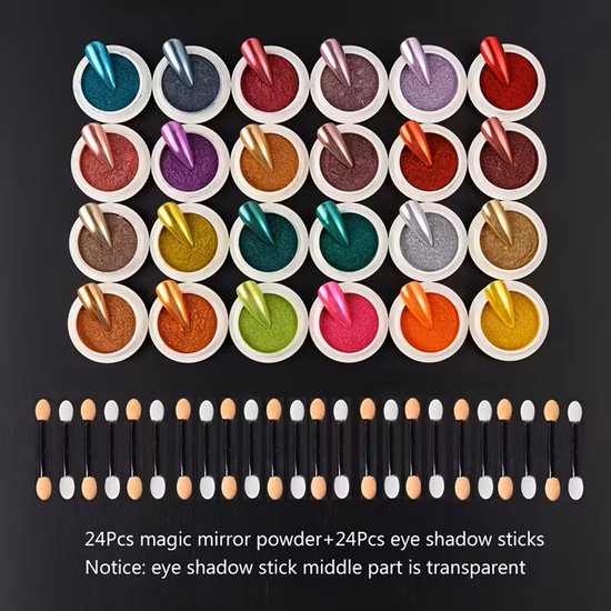 24-delige Set Magische Spiegel Chroom – 24 kleuren