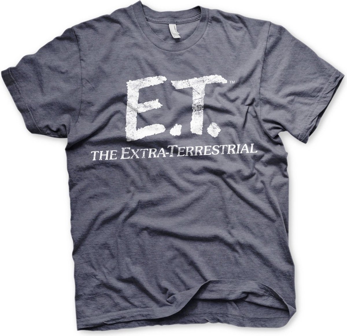 E.T. Extra-Terrestrial Distressed Logo T-Shirt Navy-Heather-S