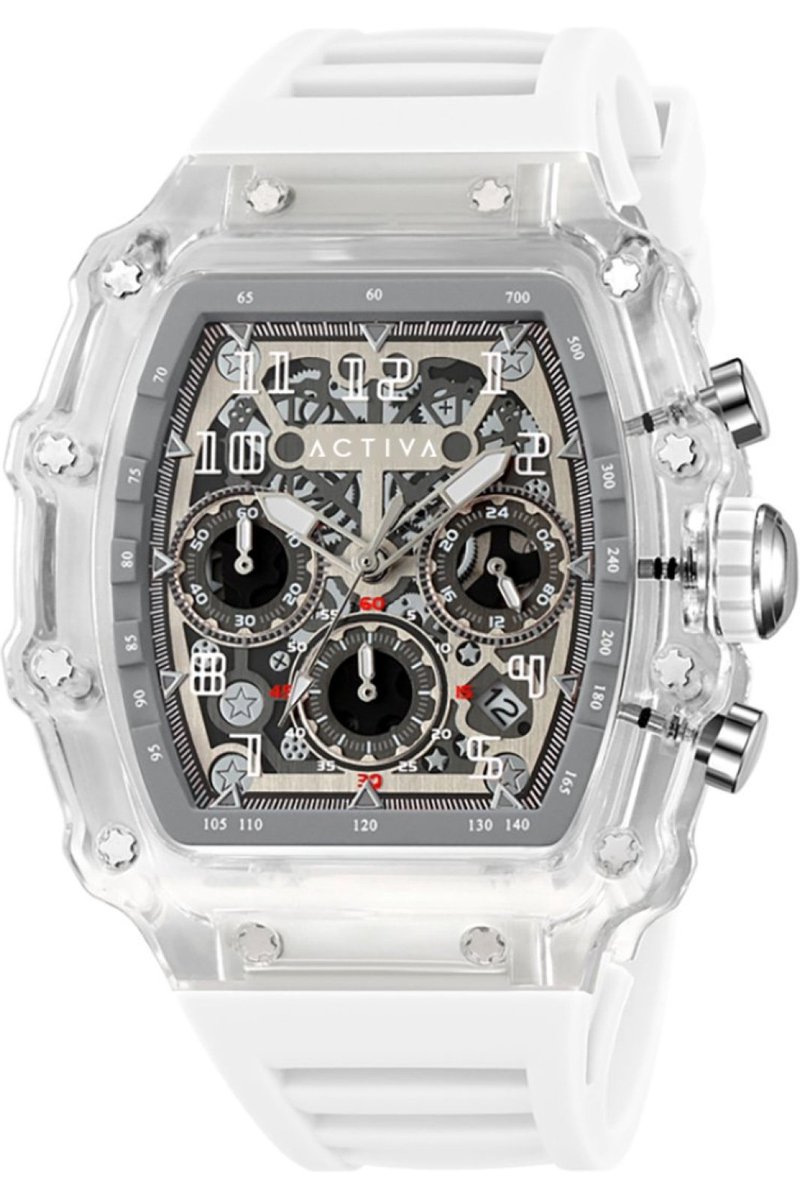Activa x Invicta Digital ACW2305-004 Heren Horloge - Waterdicht - Analoog - Quartz Uurwerk - Plastic met zilveren Wijzerplaat - 44mm