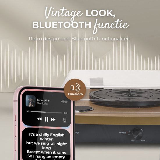 Denver Platenspeler Dual Bluetooth - Ingebouwde Speakers - USB - Retro - Hout - VPL230LW — afbeelding 2