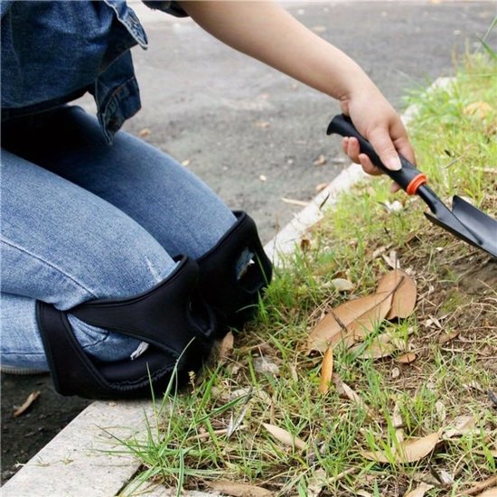 1 paar - Kniebeschermers - Tuinieren - Spons Elastisch - Verstelbaar - Zacht en comfortabel - Zwart van Kinzo Garden — afbeelding 5
