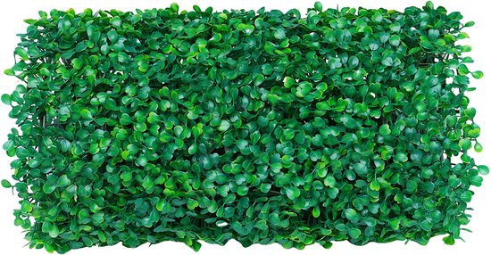 Panneaux muraux en Kunstgras - Fond en Kunstgras - Décoration - Décoration murale - Set de 12 - Pour une utilisation intérieure et extérieure - Décoration murale de haie verte en PE - Idéal pour Jardin, balcon, arrière-cour ou mur d'arrière-plan