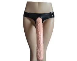 JustValue ​Strap-On XXL Voorbinddildo - 38 cm - Verstelbaar Harnas - Realistisch - Groot - Koppels - Siliconen