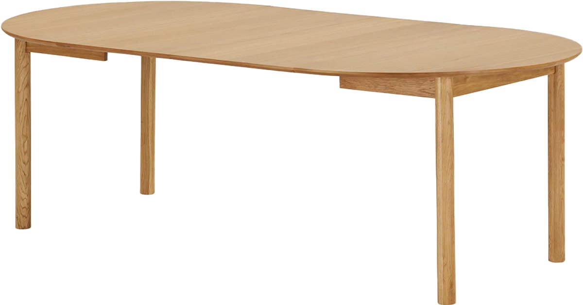 Artichok Loet Uitschuifbare Houten Eettafel Naturel - Rond - Ovaal - Scandinavisch - Lange - Verlengbare - 120 - 220 x 75 cm