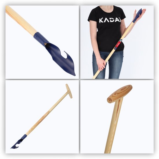 KADAX Onkruidsteker met houten steel, onkruidverwijderaar van metaal, onkruidwieder met spiraalvormige kop, wortelwieder voor het verwijderen van onkruid (L: 116 cm, blauw) van Merkloos	 — afbeelding 3