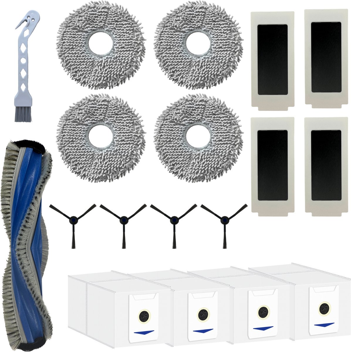 Accessoirespakket voor Ecovacs Deebot T30 Omni/T30 Pro Omni - Zak/Filter/Dweil/Zijborstel/Afzuigrol