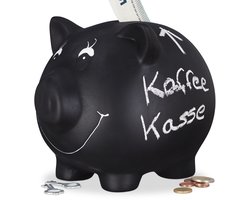 3 x spaarpot beschrijfbaar - spaarvarken - spaardoos kinderen - zwart met krijt