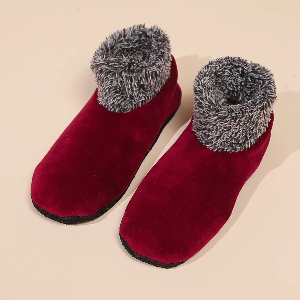 1 Paar Warme Antislip Huissokken Dames Volwassenen (Maat 35–39) – Dikke Pluche Sokken, Vloersokken, Warme Wintersokken, Tapijtsokken & Thuis Sokken