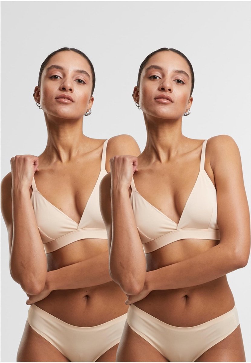 Urban Classics - Basic unpadded 2-Pack BH - S - Beige