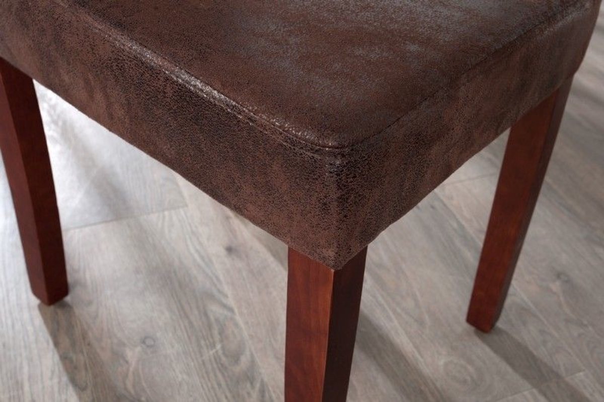Invicta Interior Edele koloniale stoel GENUA sigaarbruin vintage look grenen massief houten poten - 22207 Zie omschrijving