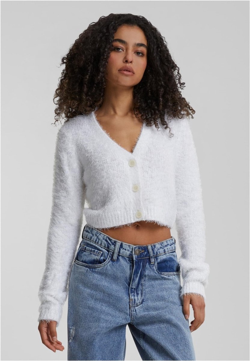 Urban Classics Cropped Feather Cardigan 5XL Wit