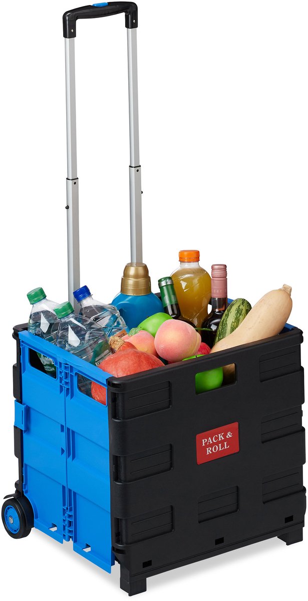 2x boodschappentrolley - vouwkrat - krat op wielen - boodschappenkar inklapbaar