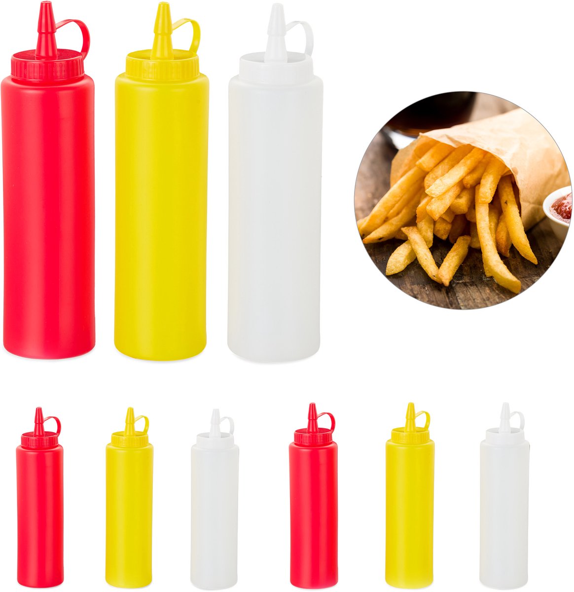 18x knijpfles saus - sausfles - garneerfles - doseerfles - elk 400 ml