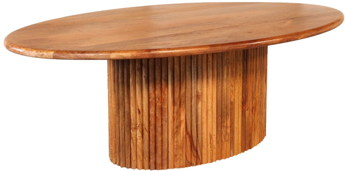 Lizzely Garden & Living Salontafel ovaal bruin mangohout 120cm Moki duurzaam hout mango