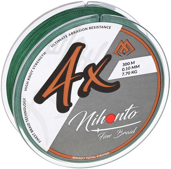 Mikado Nihonto Fine Braid 0,08 mm / 4,95 kg / 300 m - Groen - Ultralight Gevlochten Vislijn van Mikado — afbeelding 2