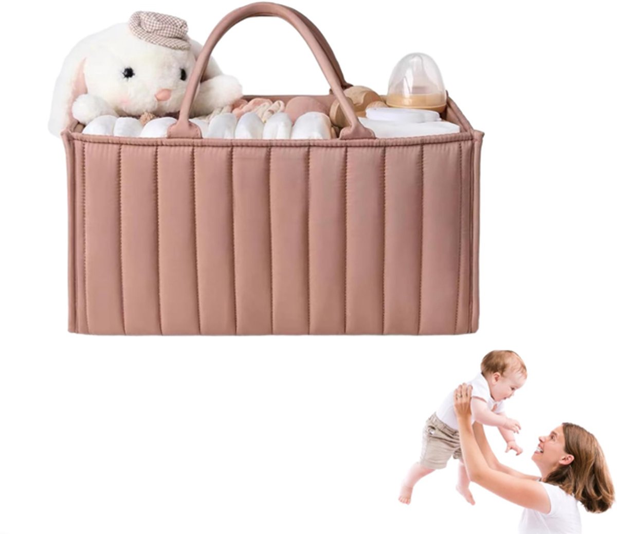 Luiertas - Opbergtas - Uitneembare luierbox - Baby-opbergtas - roze