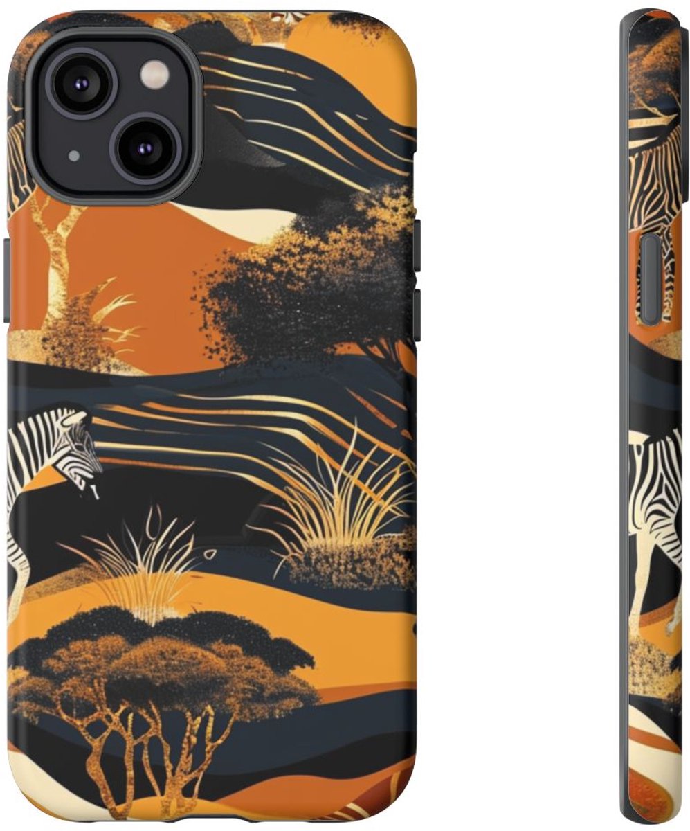 Abstract Afrikaans Savanne Zebra Patroon – Telefoonhoesje Geschikt voor iPhone 14 Plus