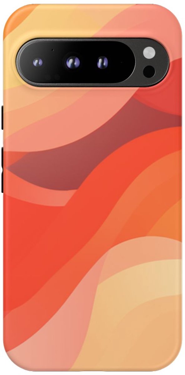 Warme Abstracte Golfpatronen – Telefoonhoesje Geschikt voor Google Pixel 9 Pro XL