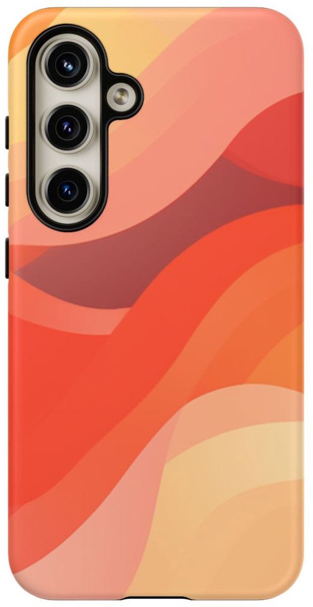 Warme Abstracte Golfpatronen – Telefoonhoesje Geschikt voor Samsung Galaxy S24