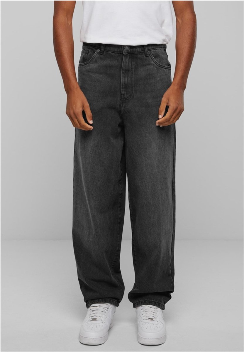 Urban Classics Heavy Ounce Baggy Fit Jeans Wijde broek Taille 34 inch Zwart