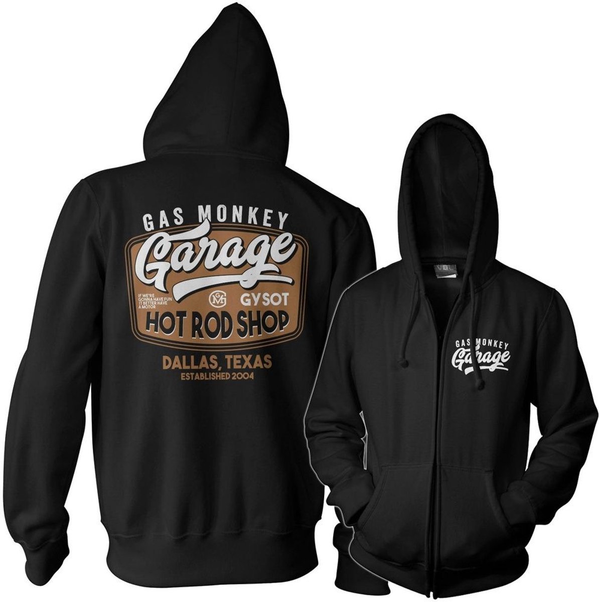 Gas Monkey Garage GMG Rusty Hot Rod hoodie met rits GMG-33-GMG106-H90-4