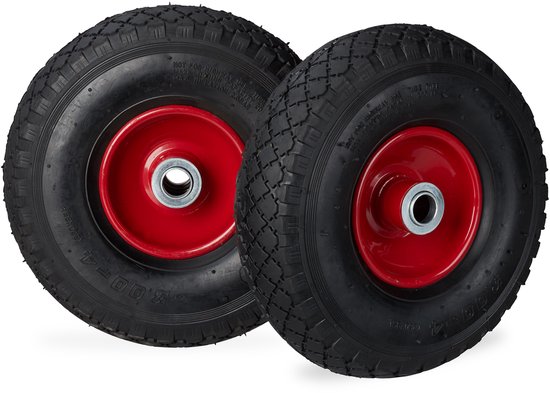 relaxdays 8 x roue de diable 3.00-4 - diable de banque d'air - pneu de secours 360x85 mm