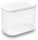 Boîte de conservation transparente Mepal Modula avec couvercle blanc, vide.