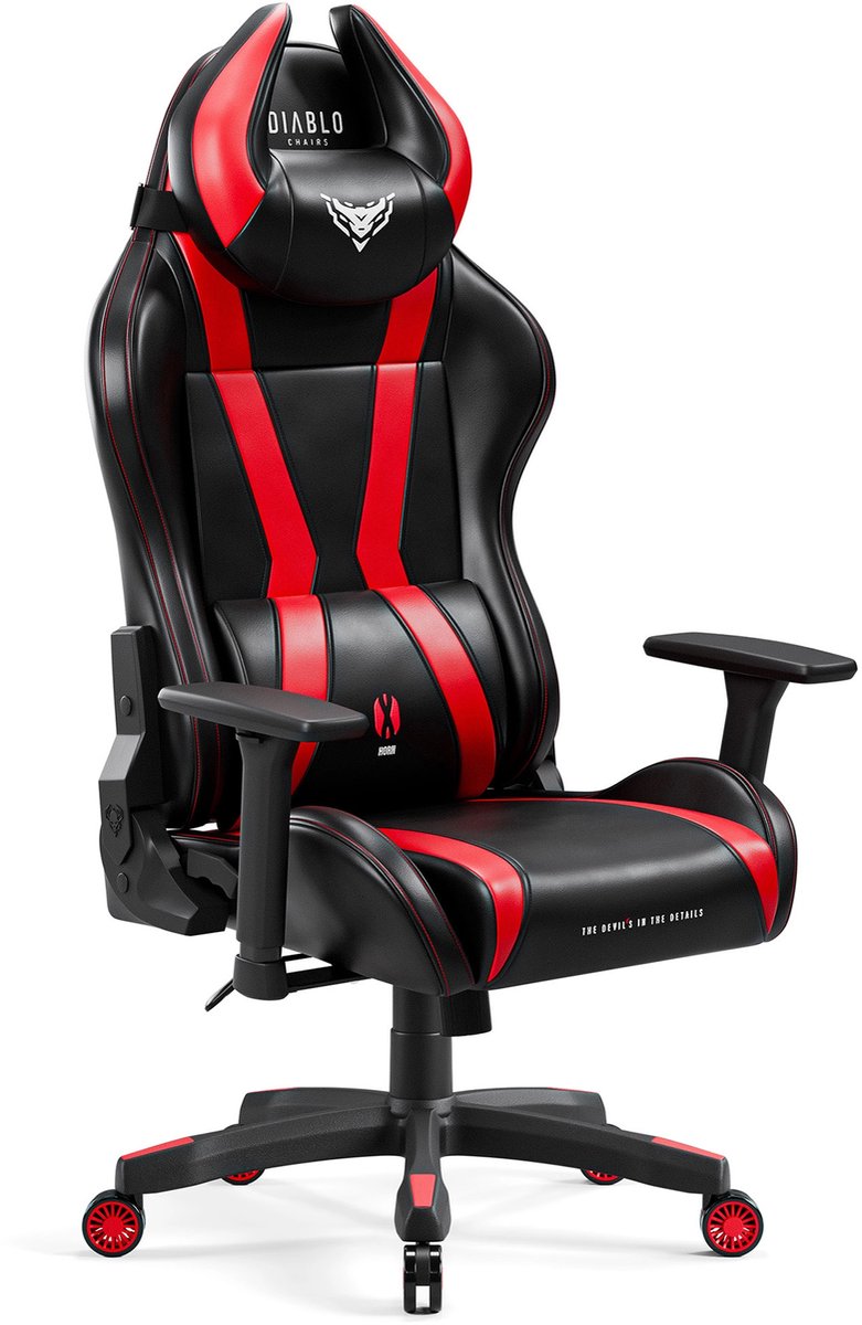 DIABLO CHAIRS - Gaming stoel X-Horn 2.0 Bureaustoel verstelbaar - King Size - Zwart / Rood