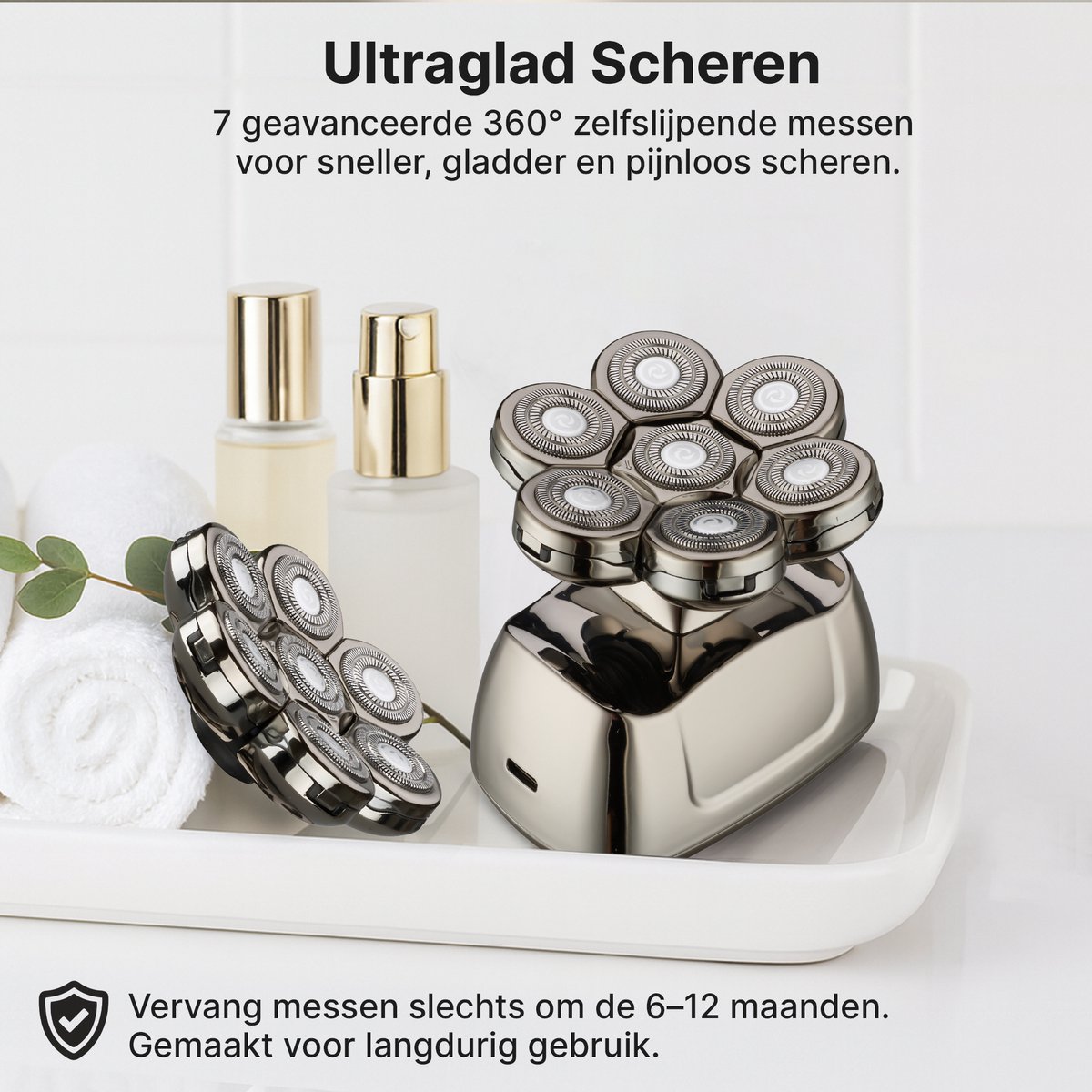 Carewat Glad Pro met extra scheerkop - 7-in-1 elektrisch - afbeelding 2