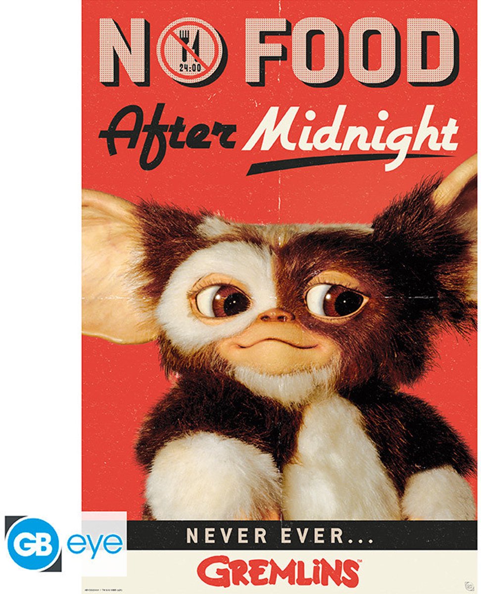 Gremlins NO Food after Midnight Unisex Poster - meerkleurig - Standard