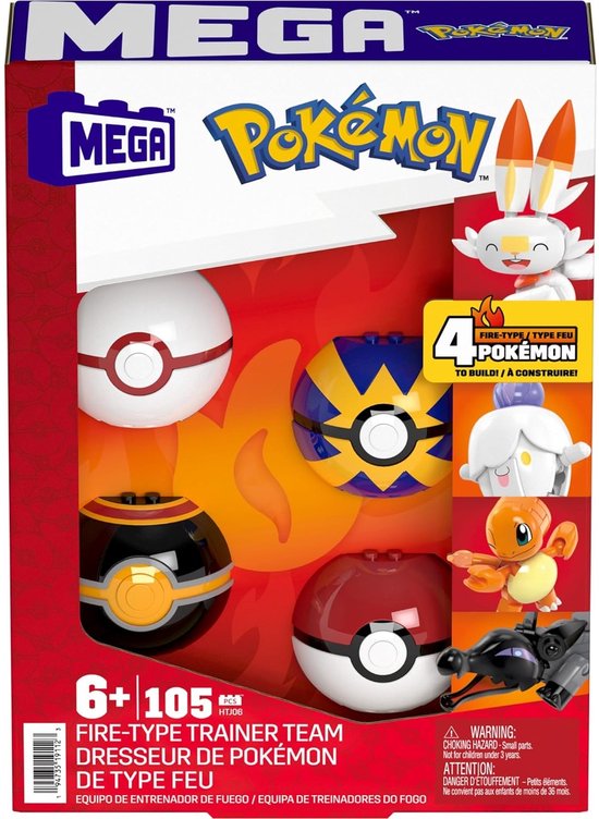 MEGA - Pokémon Vuuraanval Trainerteam - Constructiespeelgoed - Speelfiguur