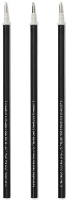 Legami Erasable Pen Refills - 3 stuks Zwart - Navulling