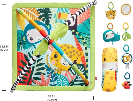 Fisher-Price 3-in-1 Kruipen En Spelen Activirteitenspeelmat Babygym Baby Speelgoed