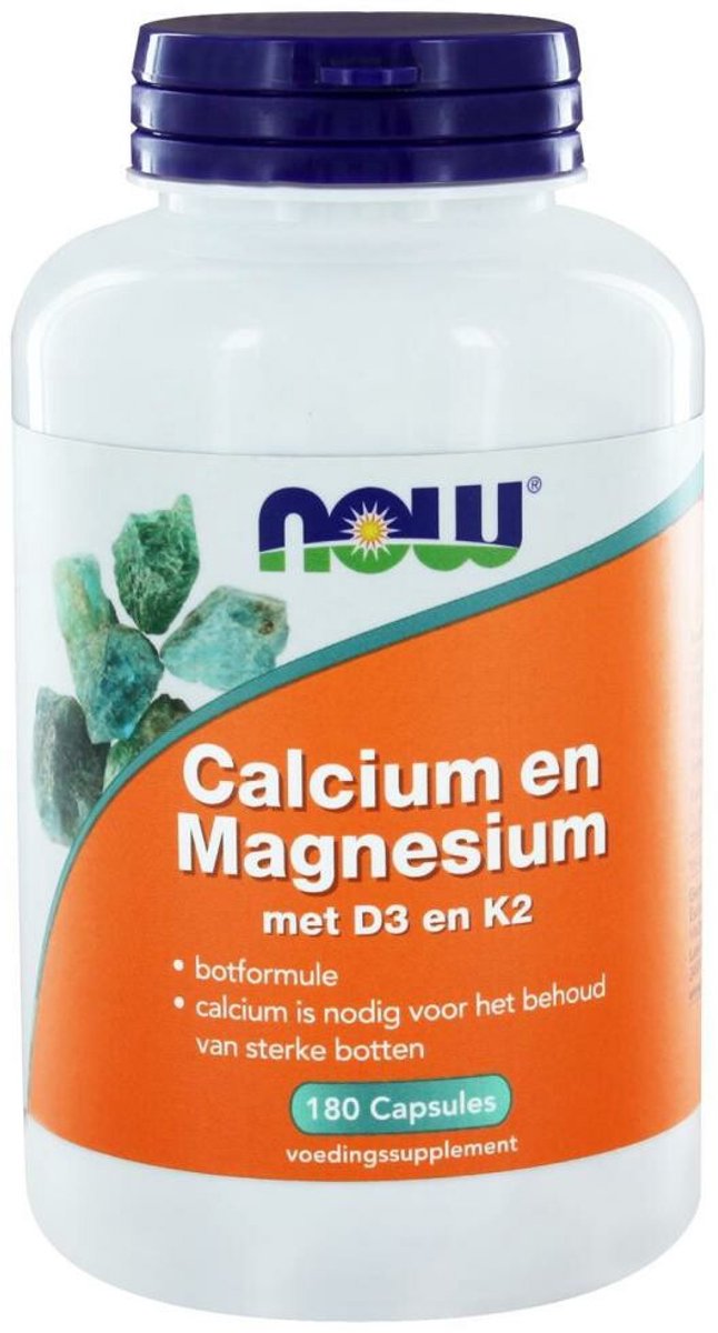 NOW - Calcium Magnesium Dk - 2 x 180 capsules - Voordeelverpakking