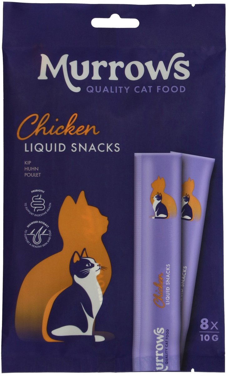 Murrows Liquid Snack - Kattensnack - Kip 8x10 g
