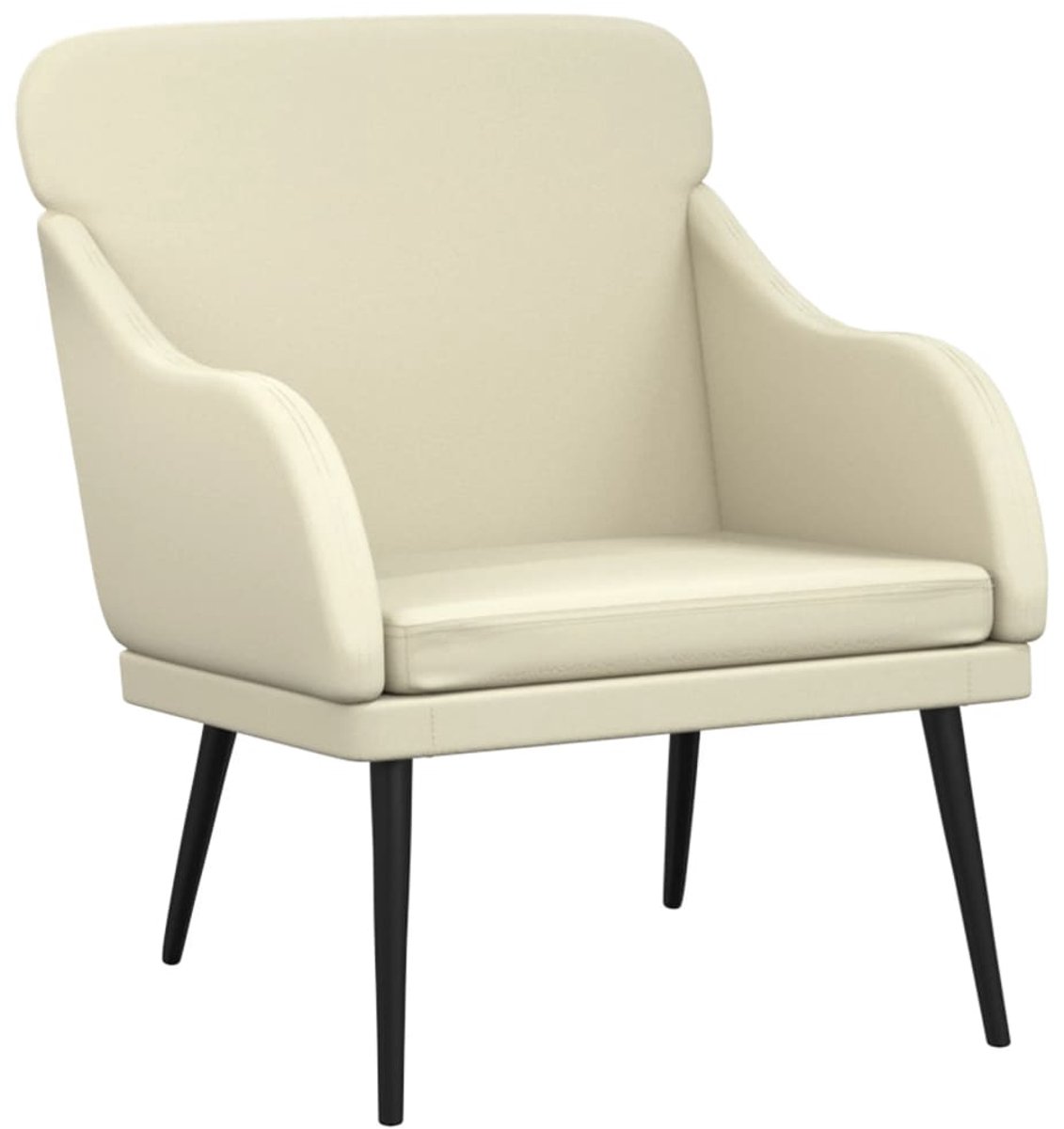 vidaXL Fauteuil - 63x76x80 - cm - kunstleer - crèmekleurig